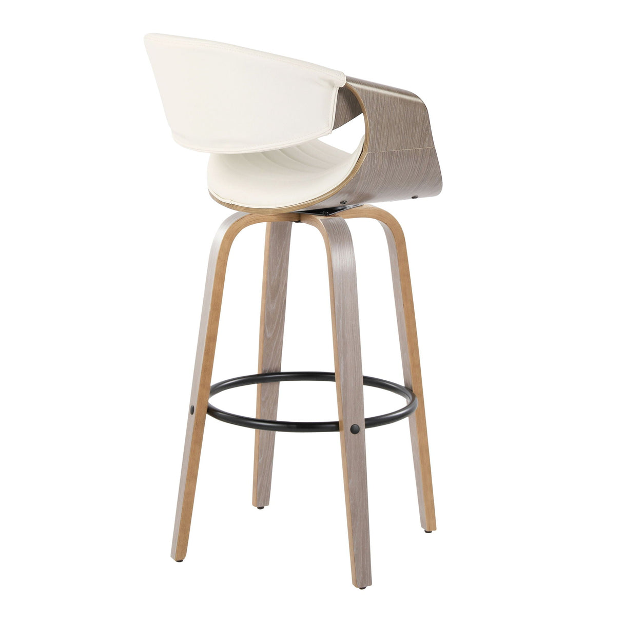 Symphony - Mid-Century Modern Fixed Height Barstool With Swivel With Round Footrest (Set of 2) by Couch.com