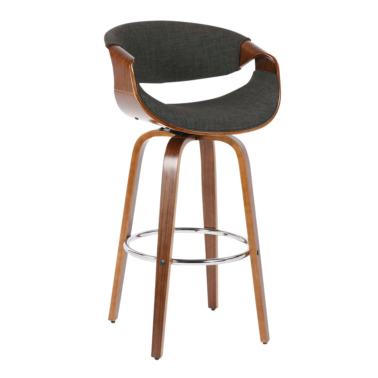 Curvini Mid - Century Modern Fixed Height Barstool With Swivel (Set of 2) by Couch.com