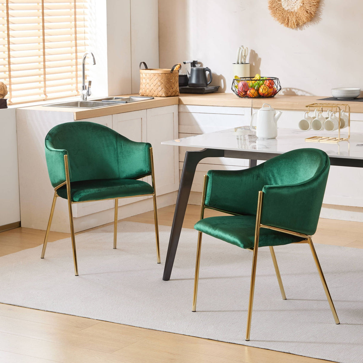 Modern Upholstered Dining Chair With Frame And Plush Velvet by Couch.com