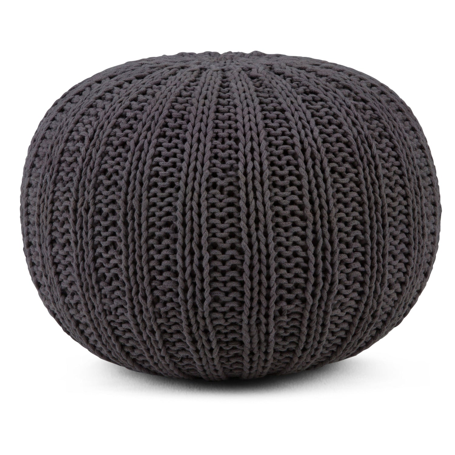 Shelby - Handcrafted Hand Knit Round Pouf by Couch.com