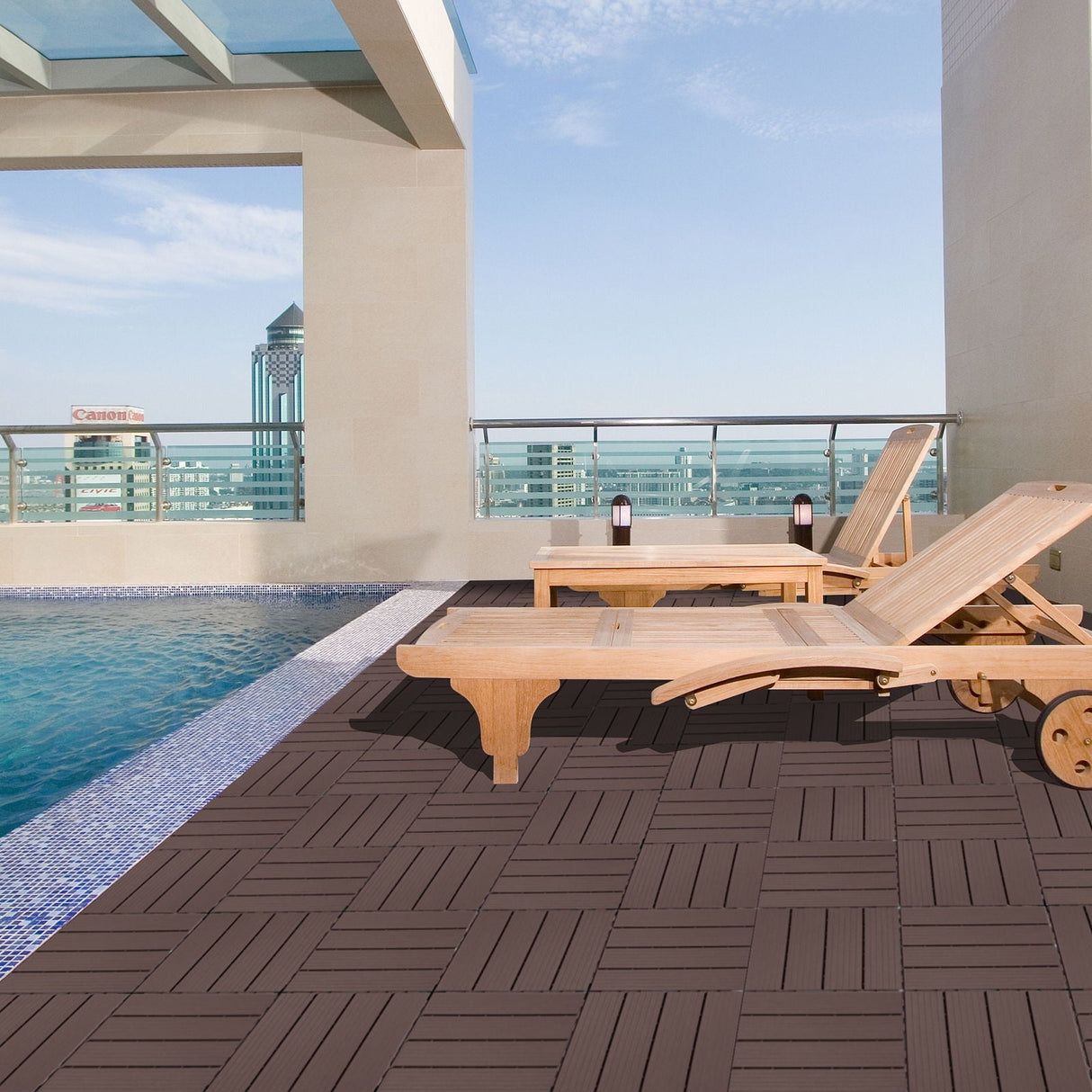 Plastic Interlocking Deck Tiles, Patio Flooring Outdoor Waterproof All Weather Use by Couch.com