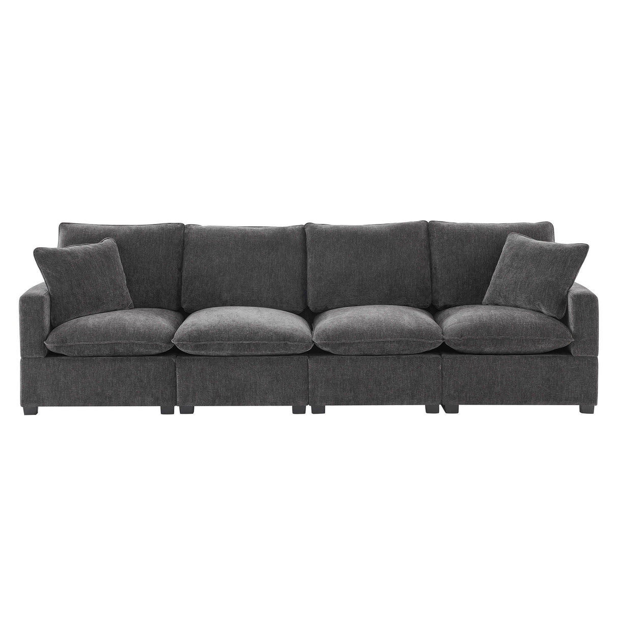 Modern Modular Sofa, 4 Seat Chenille Sectional Couch Set With 2 Pillows Included, Freely Combinable Indoor Funiture For Living Room, Apartment, Office by Couch.com