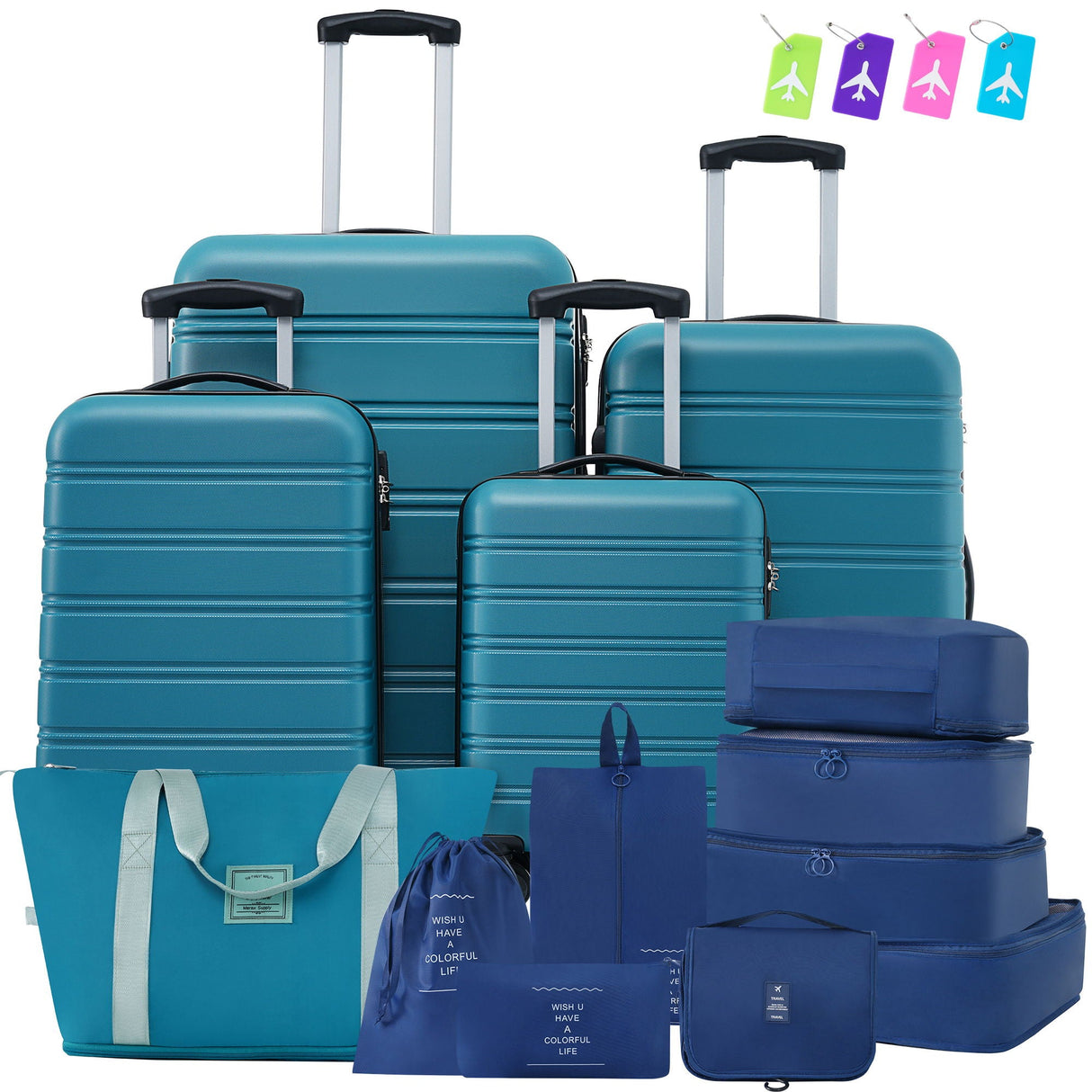 Hardshell Luggage Sets 4 Pieces + Bag Spinner Suitcase With Tsa Lock Lightweight - 16" / 20" / 24" / 28" Luggages by Couch.com