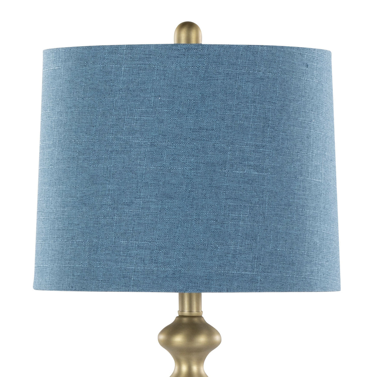 Ashland 27" Contemporary Metal Table Lamp Set in Gold with Linen Shades
