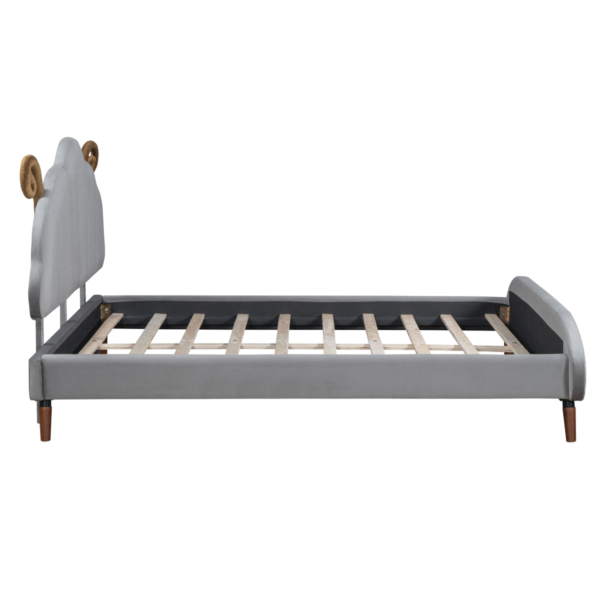 Upholstered Platform Bed With Sheep Shaped Headboard by Couch.com