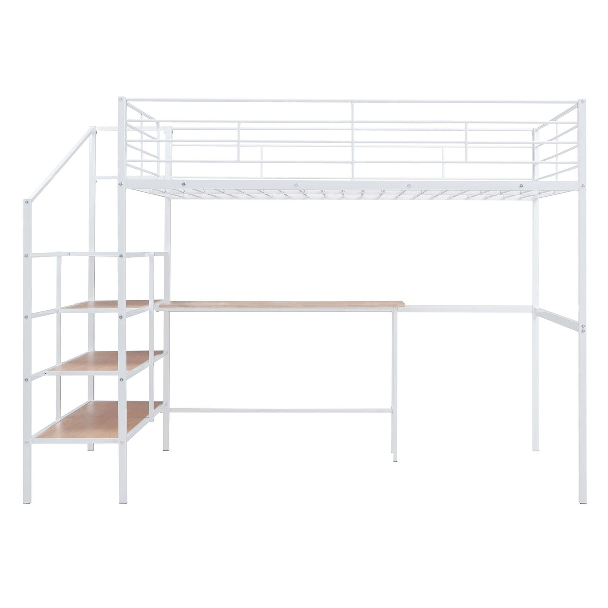 Loft Bed With Desk And Lateral Storage Ladder