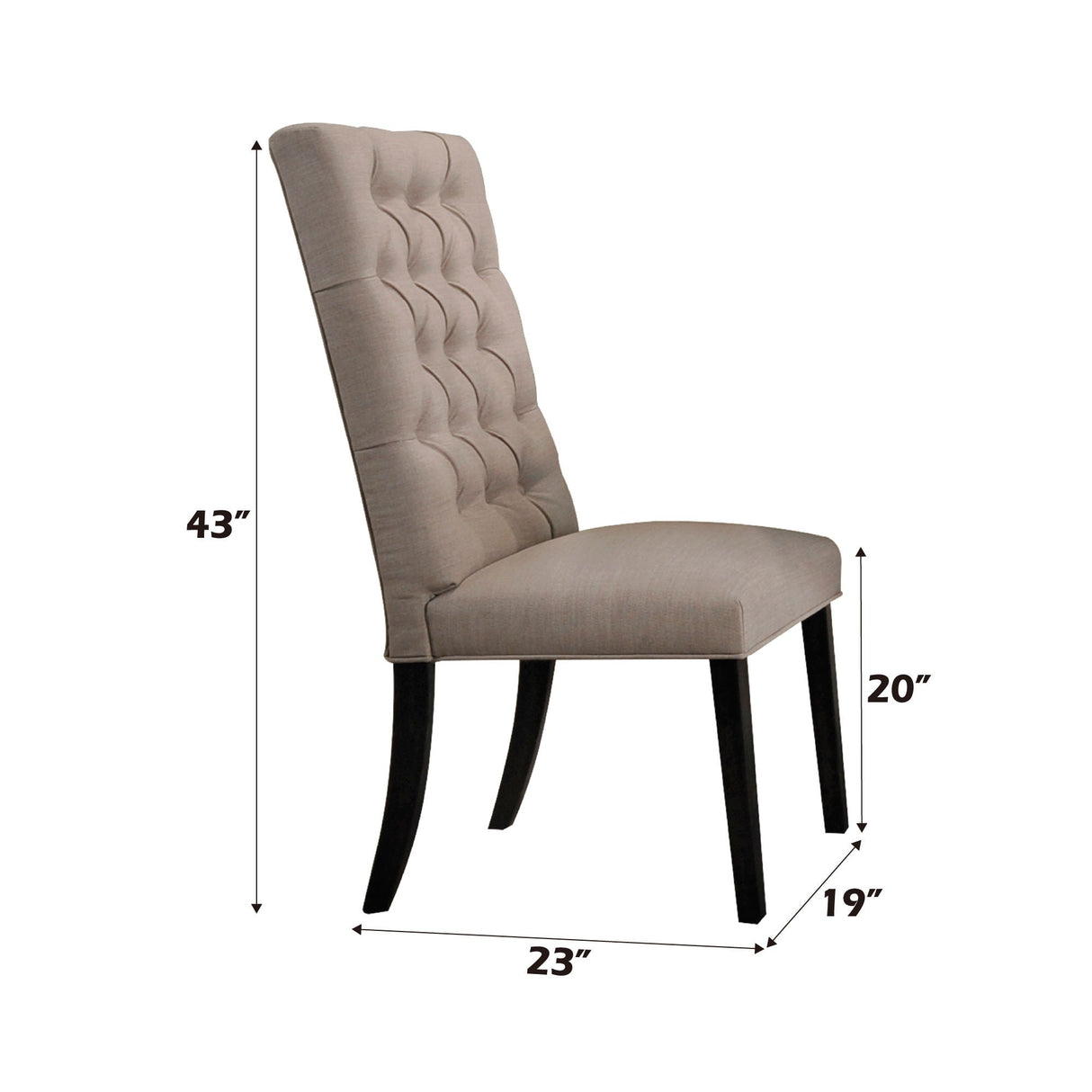Morland Vintage Side Chair Set of 2 - Black / Tan