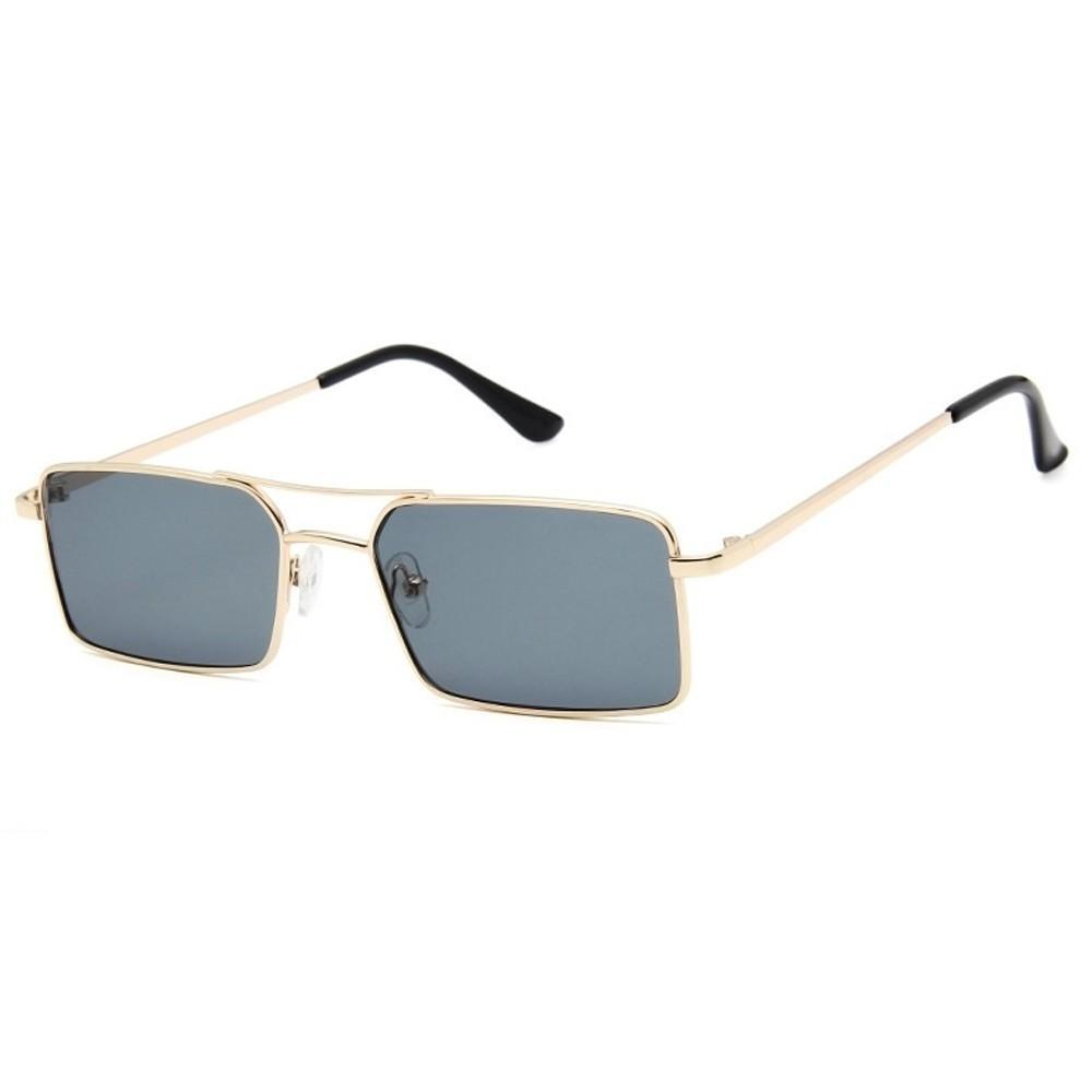 Luxury Famous Retro Modern Square Unisex Men and Women‘s Sunglasses With Alloy Metal Small Frame With Clear Double Bridge Men's Sunglasses