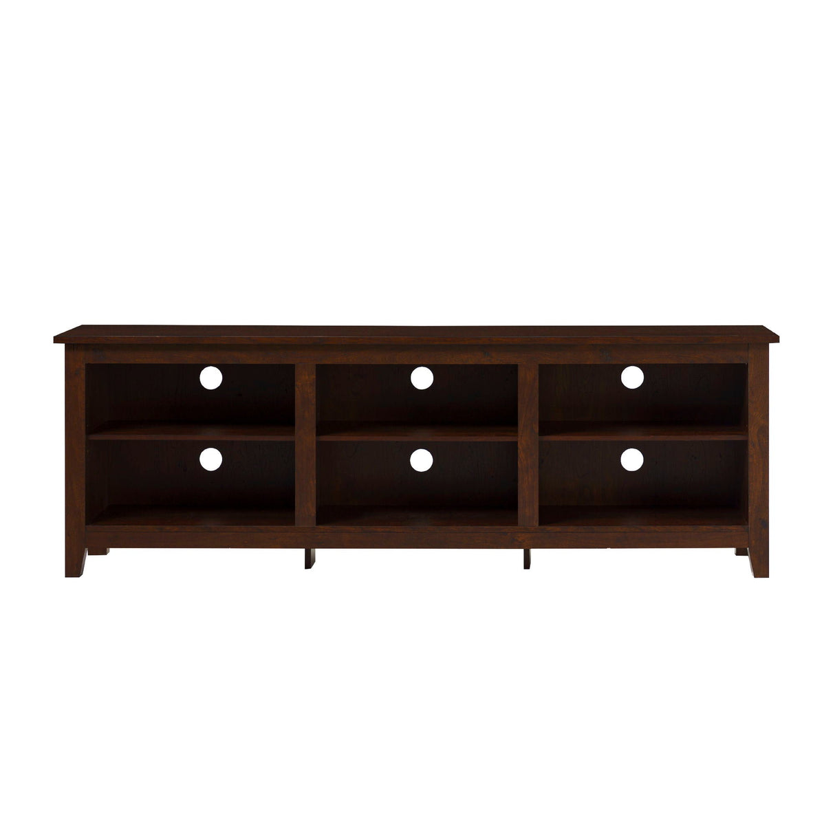 Modern Transitional 3 Shelf Open Storage 70" TV Stand For 80" TVs - Brown by Couch.com