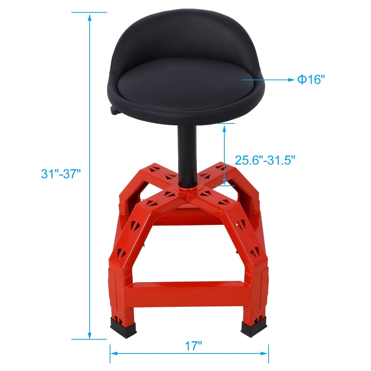 Pneumatic 360 Degree Swivel Stool, Mechanics Rolling Creeper Seat, Heavy Duty Mechanics Stool by Couch.com