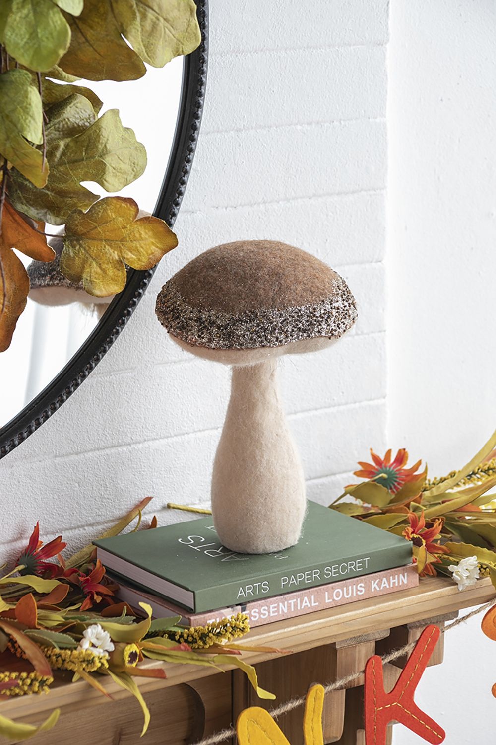 Mushroom Holiday Ornament, For Harvest Festival Fall Festival & Thanksgiving Table Decorations (Set of 2) - Beige / Light Brown by Couch.com