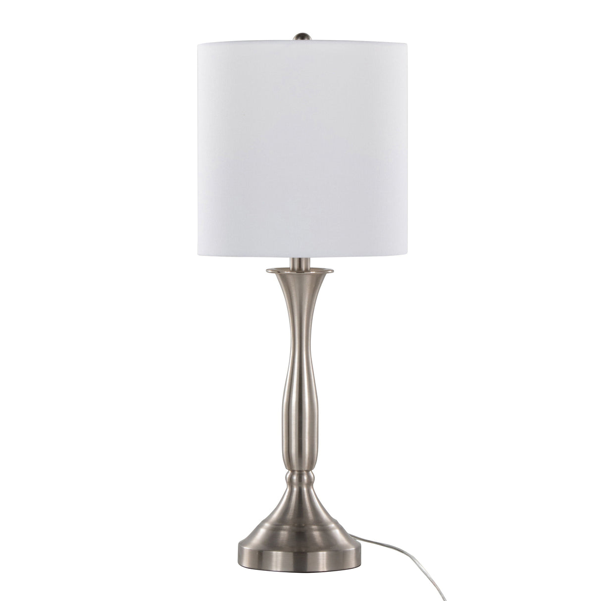 Sawyer - Contemporary Table Lamp (Set of 2) Built In USB Port - Nickel / White by Couch.com