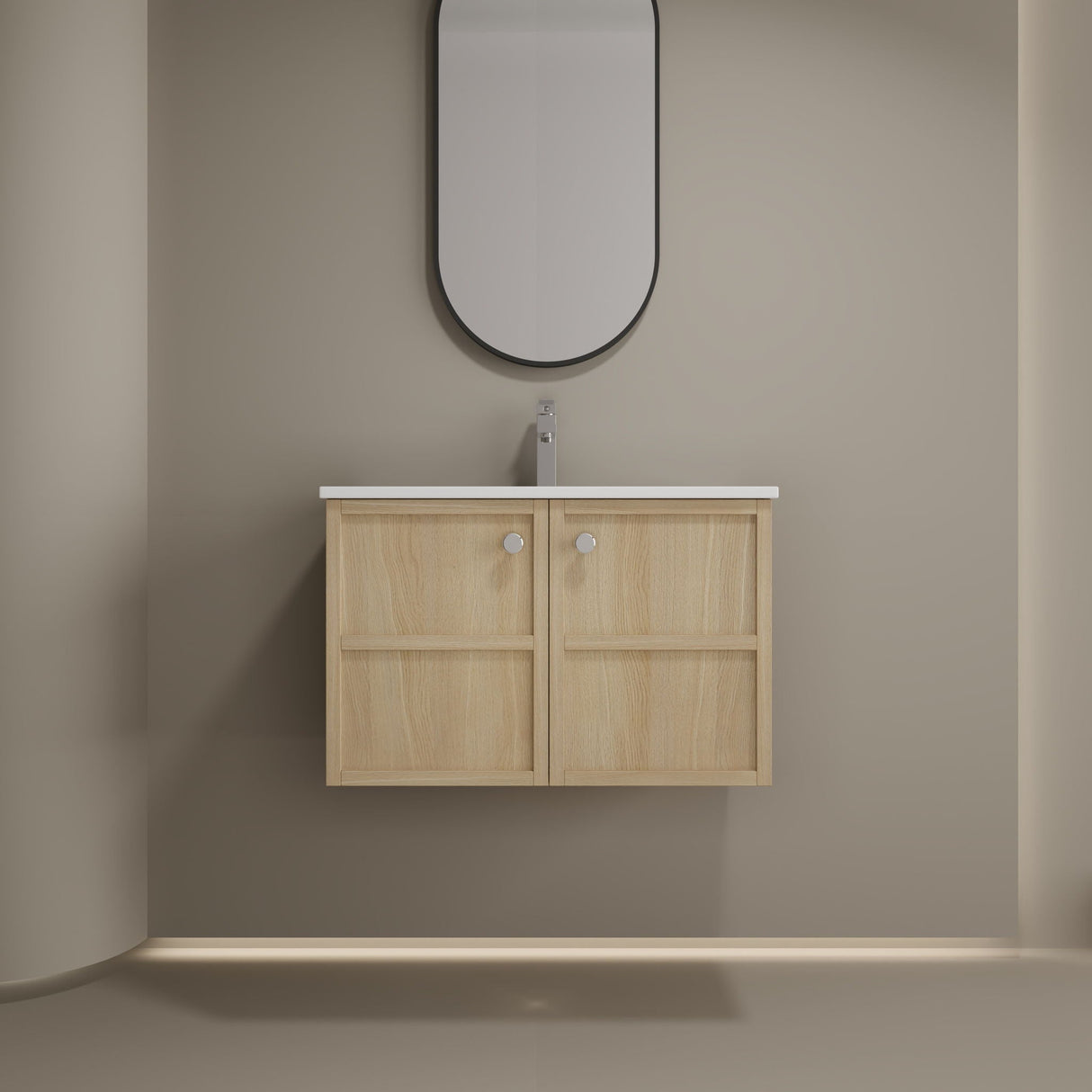 Wall Mounted Bathroom Vanity With Ceramic Sink And 2 Soft Closing Doors by Couch.com