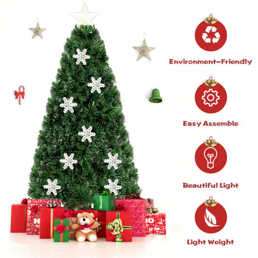 LED Optic Artificial Christmas Tree with Snowflakes-5 Feet