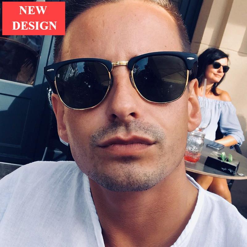 Luxury Popular Famous Retro Semi-Rimless Brand Designer Sunglasses For Women and Men Polarized Classic Oculos De Sol Gafas Retro EyeglassesWith UV400 Sunglasses