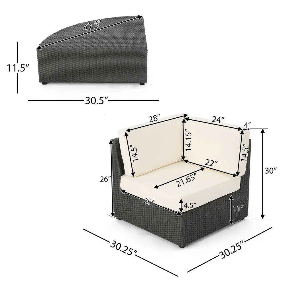 Santa Cruz - Outdoor 8 Piece Sectional Set - Dark Brown by Couch.com