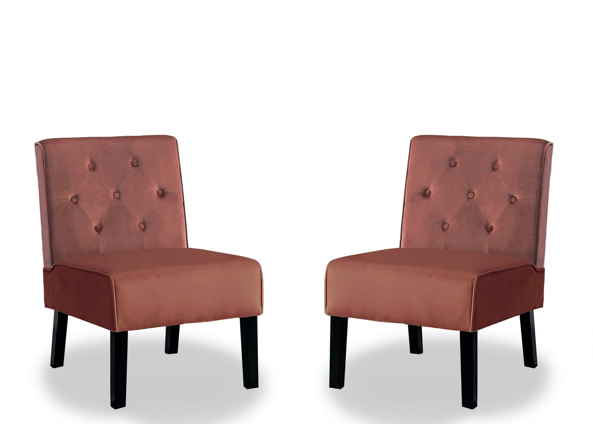 Reese - Living Room Armless Button Tufted Pattern Accent Chair (Set of 2) by Couch.com