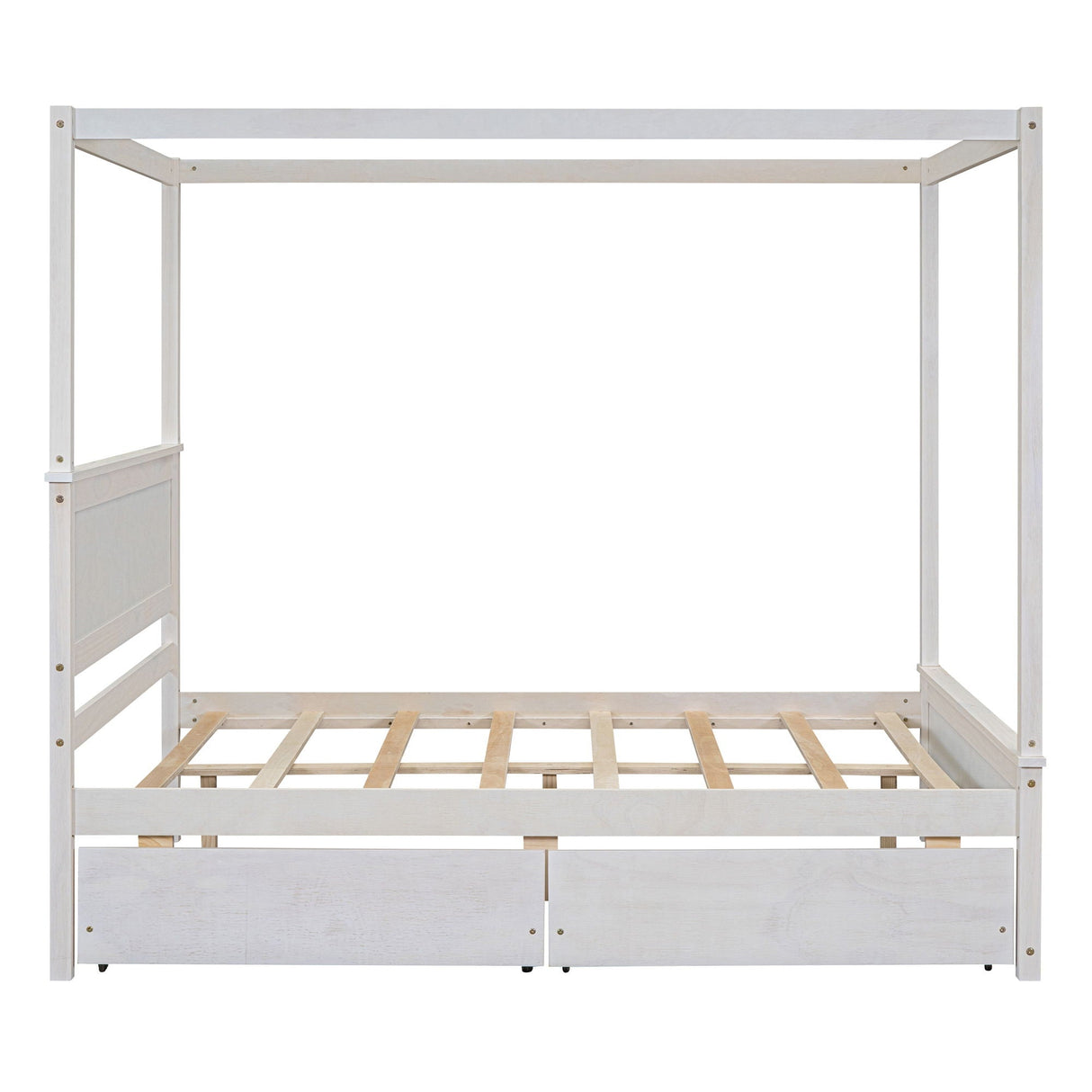 Canopy Platform Bed With Drawers, Support Slats, No Box Spring Needed by Couch.com
