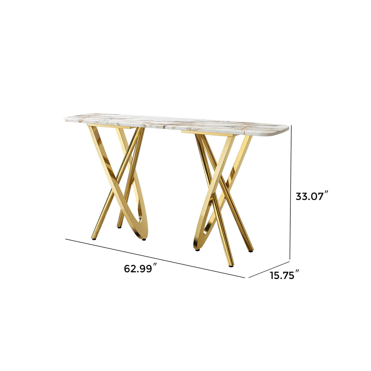 Contemporary Marble Pattern Top Table With Stainless Steel Base by Couch.com