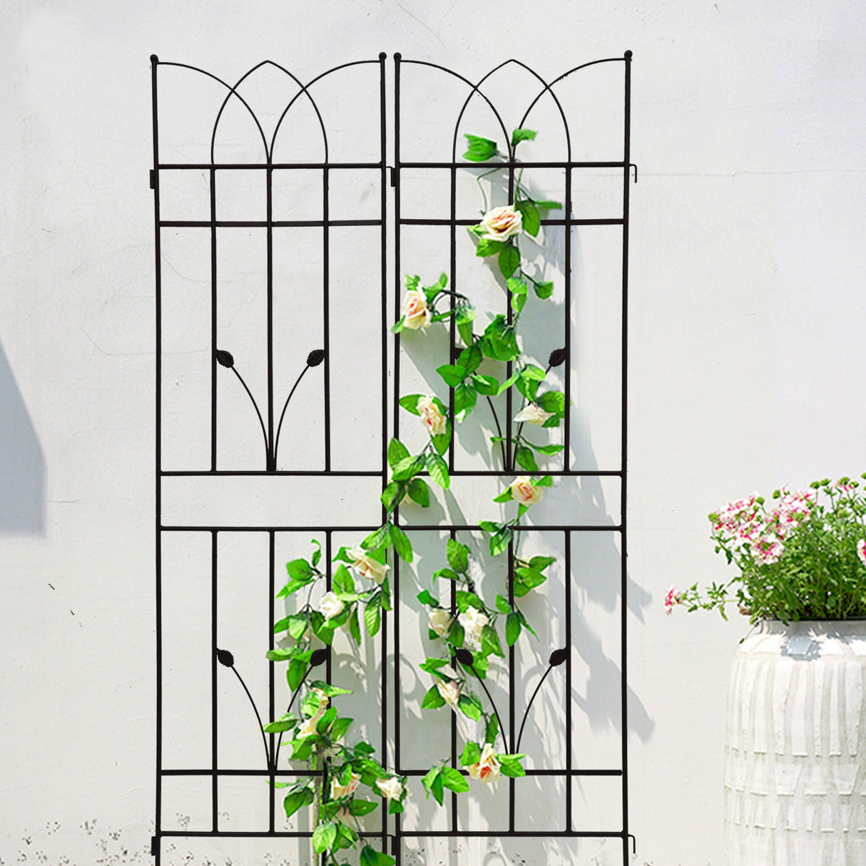 Metal Garden Trellis Rustproof For Climbing Plants Outdoor Flower Support by Couch.com