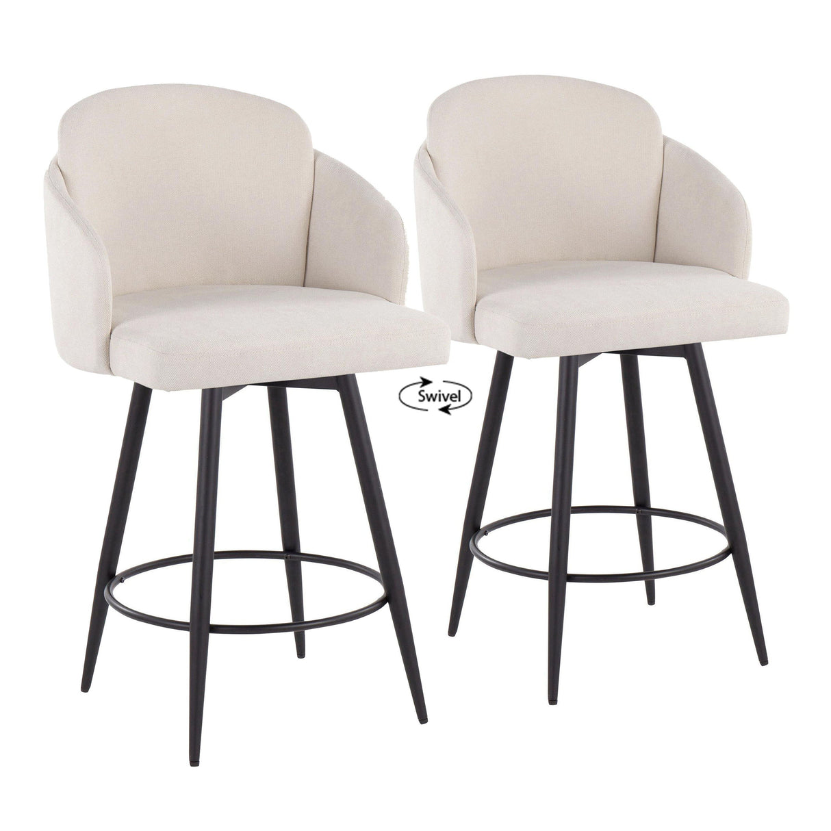 Dahlia - Contemporary Fixed Height Counter Stool With Round Footrest (Set of 2) by Couch.com