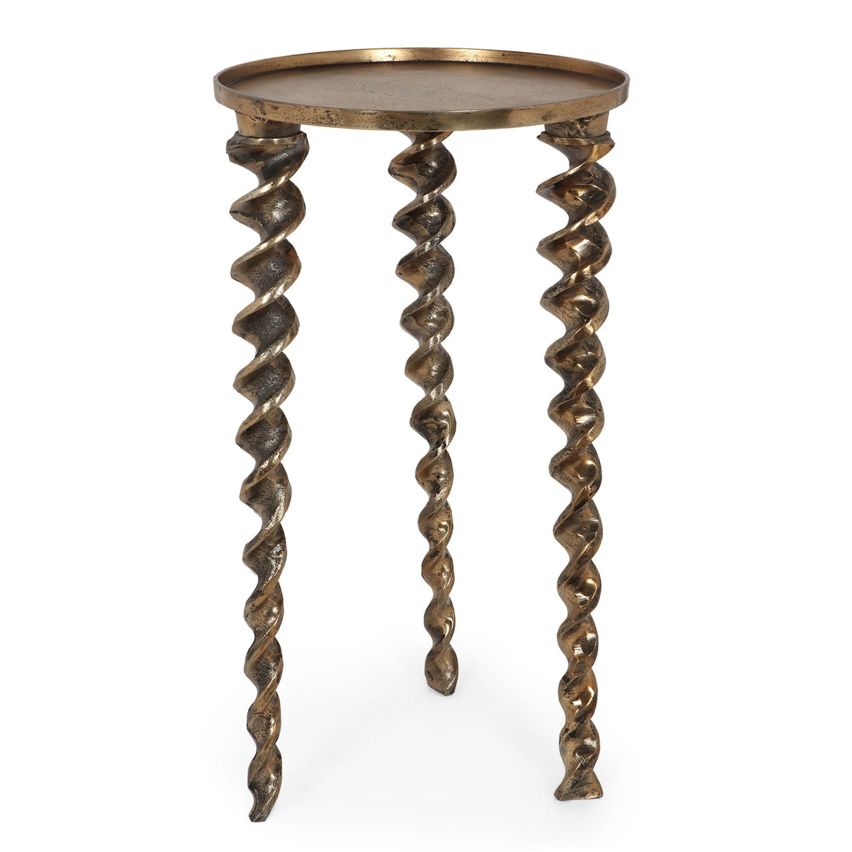 Bohemian Industrial Drill Table L - Antique Brass by Couch.com