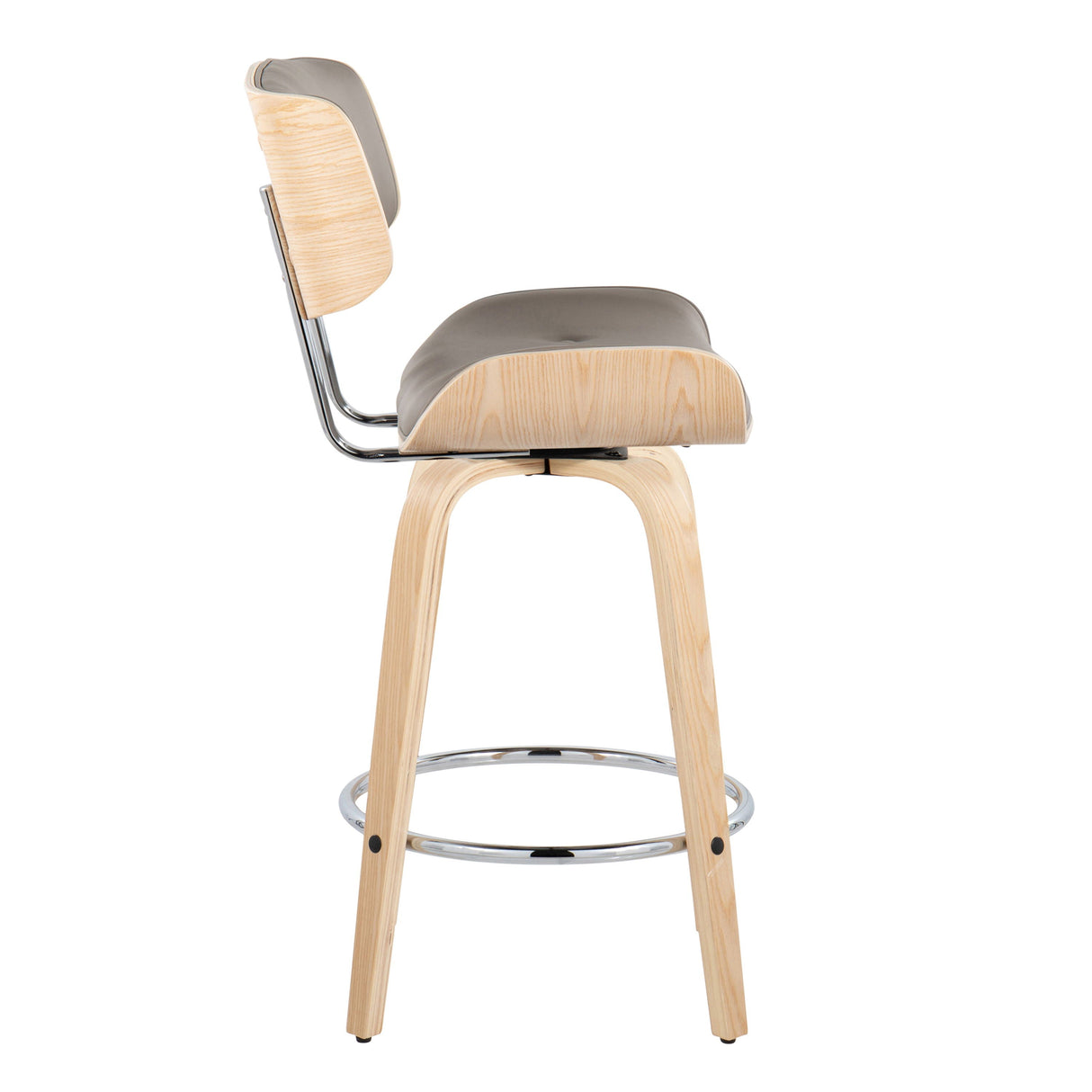 Lombardi - Mid Century Modern Fixed Height Counter Stool With Swivel With Round Footrest (Set of 2) by Couch.com