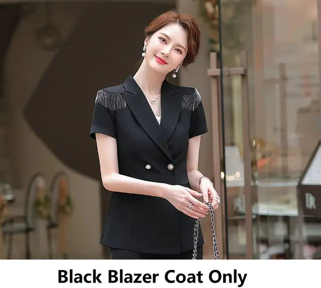 Elegant Green Women's Business Suit with Pants & Jacket