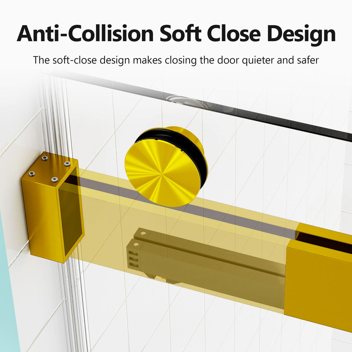 Frameless Double Sliding Soft-Close Shower Door, 3 / 8" (10Mm) Thick SGCC Tempered Glass Door, Matte by Couch.com