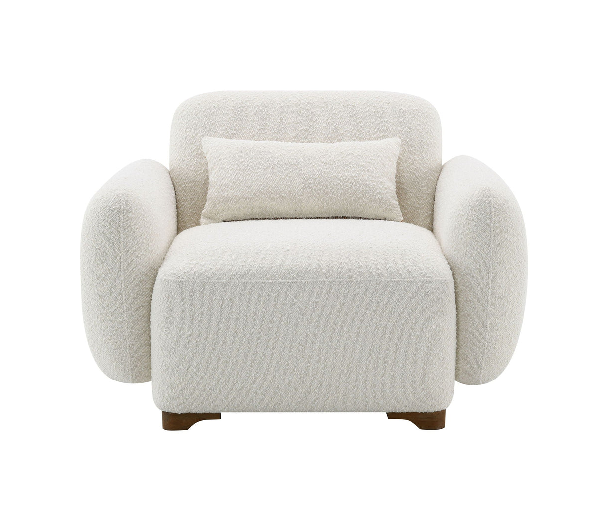 Darius - Boucle Accent Chair With 1 Toss Pillow - Beige by Couch.com
