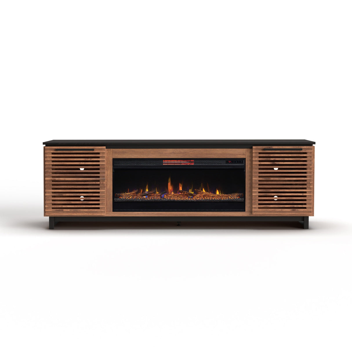 Graceland - Fireplace TV Stand Console For TVs Up To 100" - Black, Bourbon by Couch.com