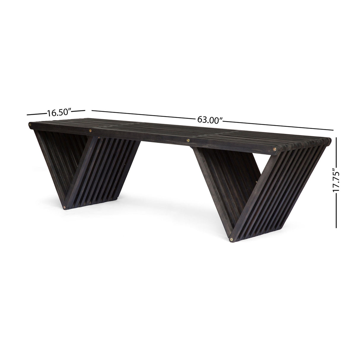 Gloaming - Outdoor Bench With Slat Design And Triangular Base by Couch.com