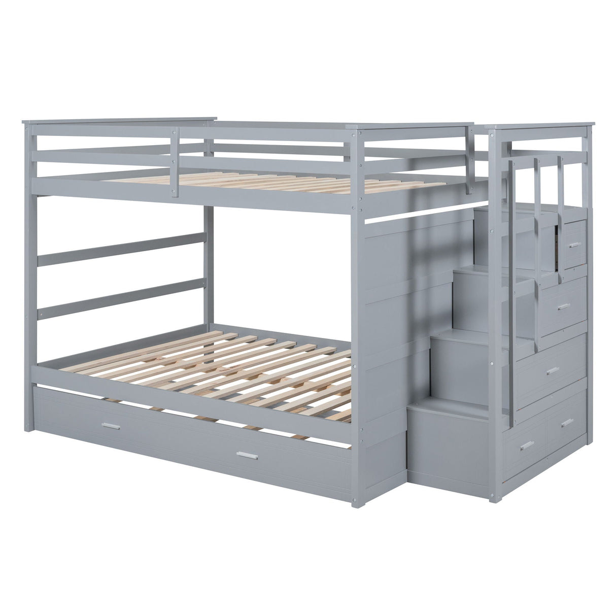 Bunk Bed With Twin Size Trundle And Staircase by Couch.com