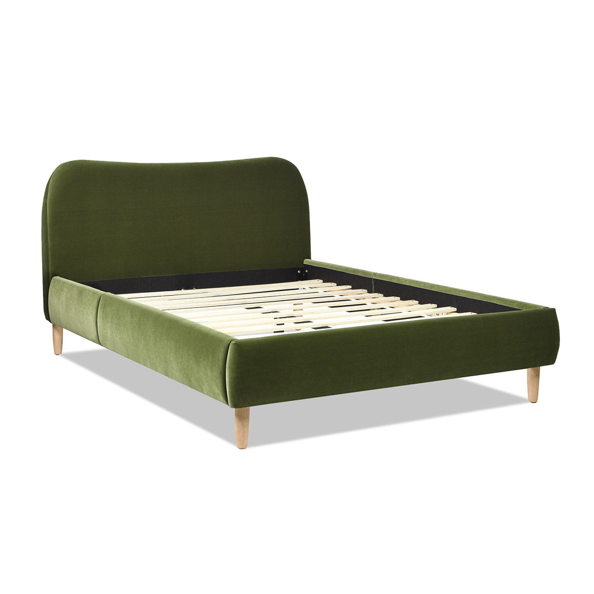 Roman - Curved Headboard Upholstered Platform Bed by Couch.com