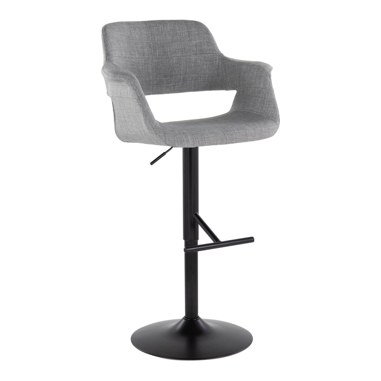 Vintage Flair - Mid Century Modern Adjustable Barstool With Straight T Footrest (Set of 2) by Couch.com