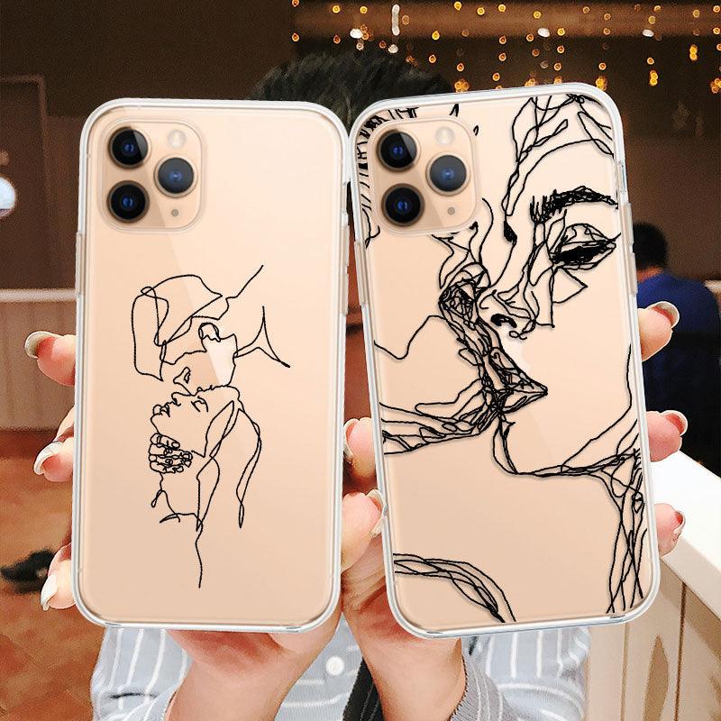 Abstract Soft Unique Silicon Phone Case For iPhone 14 13 Pro Max 12 Pro Luxury Clear Transparent Charming Silicone Protective Lightweight Ultra Thin Cover Pattern Printed Back Cover