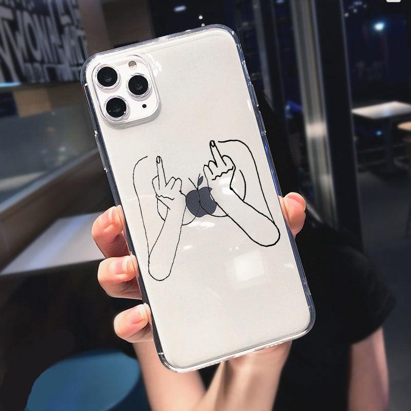 Abstract Soft Unique Silicon Phone Case For iPhone 14 13 Pro Max 12 Pro Luxury Clear Transparent Charming Silicone Protective Lightweight Ultra Thin Cover Pattern Printed Back Cover