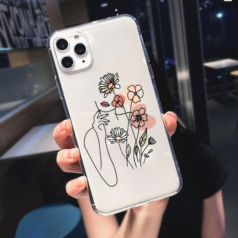 Abstract Soft Unique Silicon Phone Case For iPhone 14 13 Pro Max 12 Pro Luxury Clear Transparent Charming Silicone Protective Lightweight Ultra Thin Cover Pattern Printed Back Cover