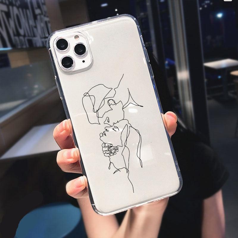 Abstract Soft Unique Silicon Phone Case For iPhone 14 13 Pro Max 12 Pro Luxury Clear Transparent Charming Silicone Protective Lightweight Ultra Thin Cover Pattern Printed Back Cover