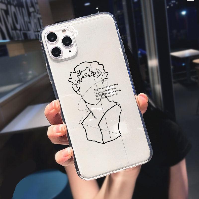 Abstract Soft Unique Silicon Phone Case For iPhone 14 13 Pro Max 12 Pro Luxury Clear Transparent Charming Silicone Protective Lightweight Ultra Thin Cover Pattern Printed Back Cover