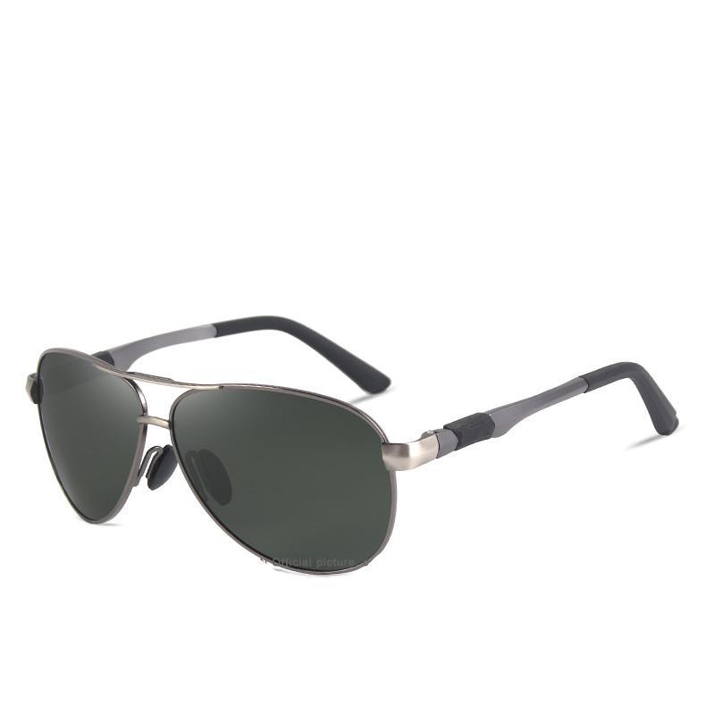 Men 100% Polarized Aluminum Alloy Frame Sunglasses In Elegant Retro Classic Men's Driving Pilot Style
