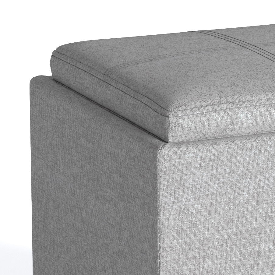 Rockwood - Upholstered Cube Storage Ottoman With Tray by Couch.com