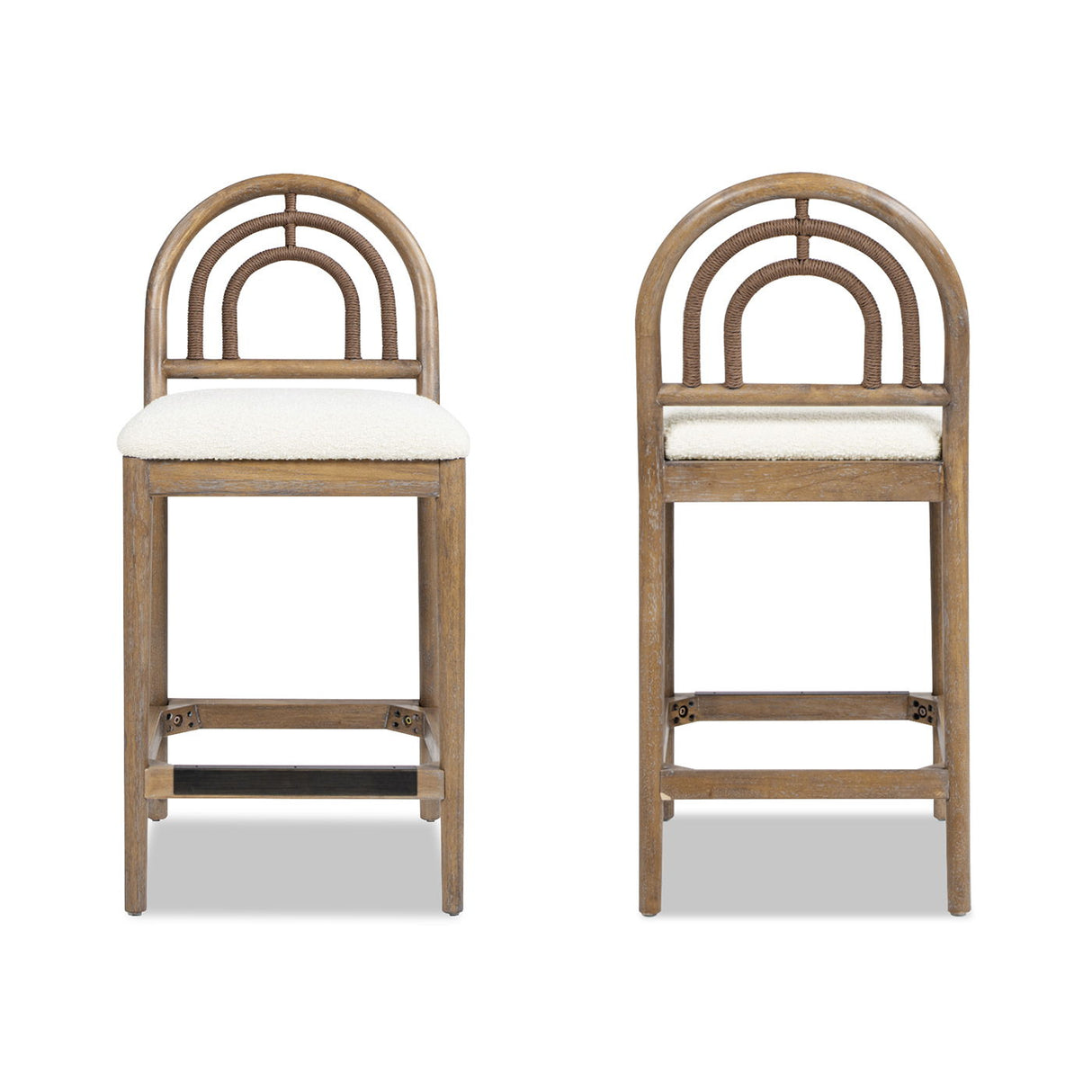 Leon - Arched Back & Upholstered Counter Stool (Set of 2) - Ivory White by Couch.com
