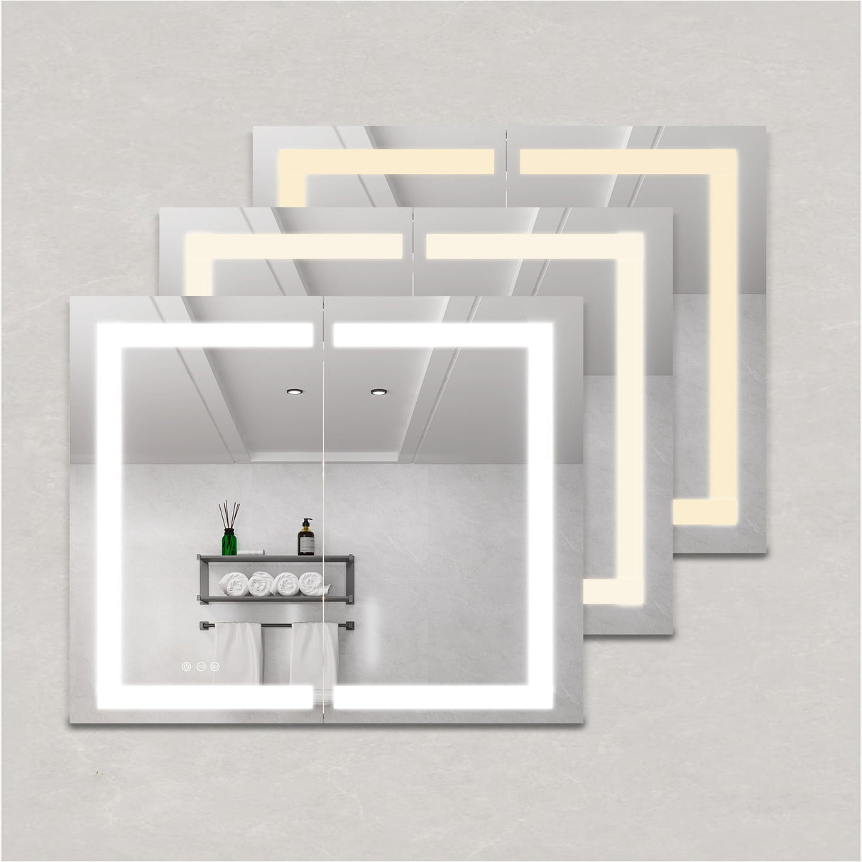 Medicine Cabinet With LED Vanity Mirror, Anti-Fog, Waterproof, Dimmable With Touch Switch by Couch.com