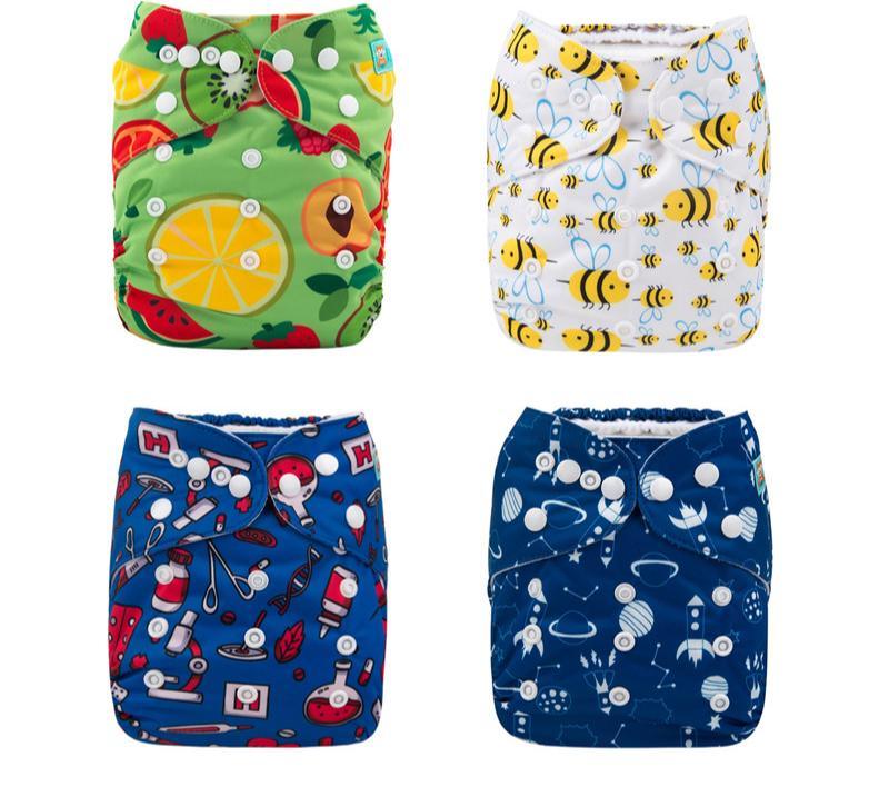 Baby One Size Fits All Reusable Baby Cloth Diaper with Microfiber Insert Diaper For Baby Boys and Baby Girls In Modern New Printed Design