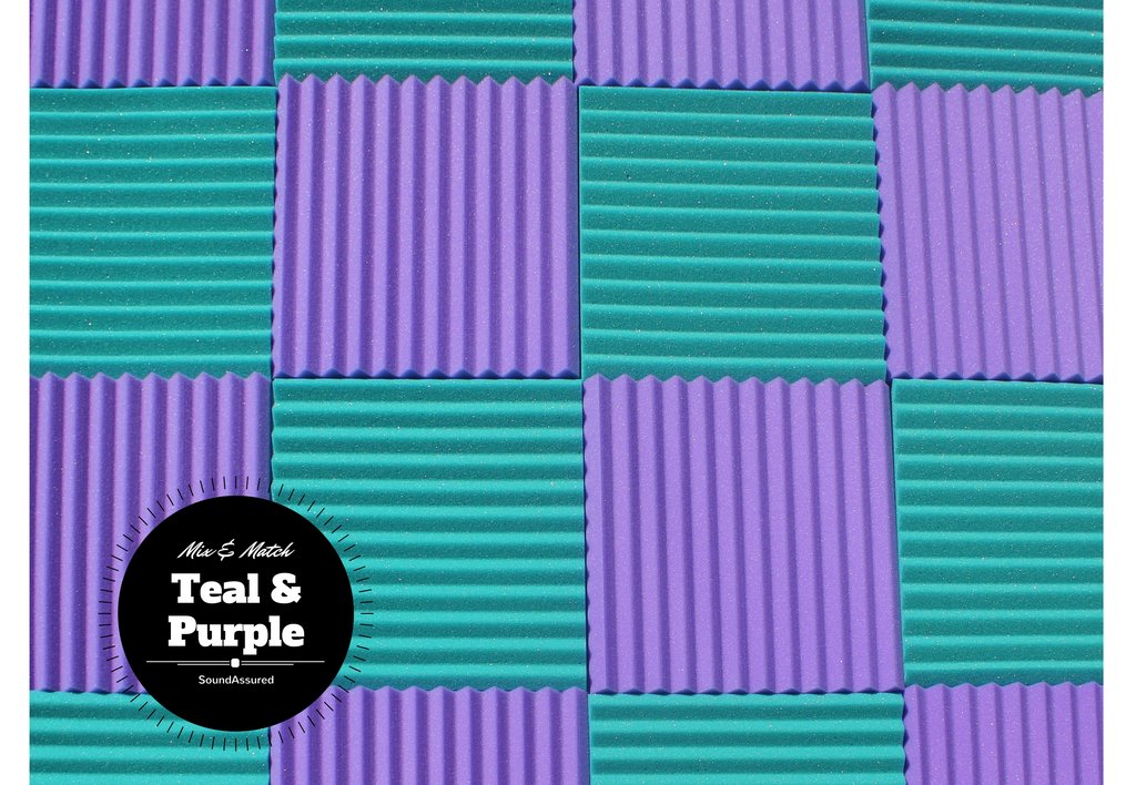 1 Inch Acoustic Foam Wedge Style Panels - 13 Color Options