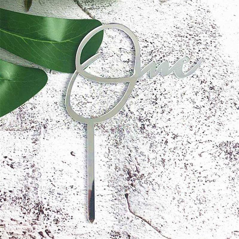 Acrylic One Cake Topper Top Cake One Cake Topper Birthday Cake Topper Double Sided For Anniversaries And Parties Birthday Party Cupcake Toppers Flags Wedding Baby Shower Supplies Lovely Baking Dessert Decorations