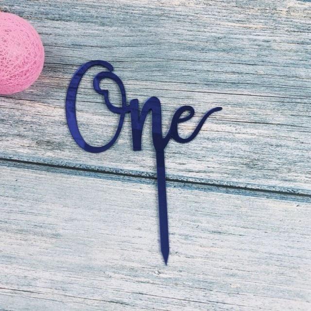 Acrylic One Cake Topper Top Cake One Cake Topper Birthday Cake Topper Double Sided For Anniversaries And Parties Birthday Party Cupcake Toppers Flags Wedding Baby Shower Supplies Lovely Baking Dessert Decorations