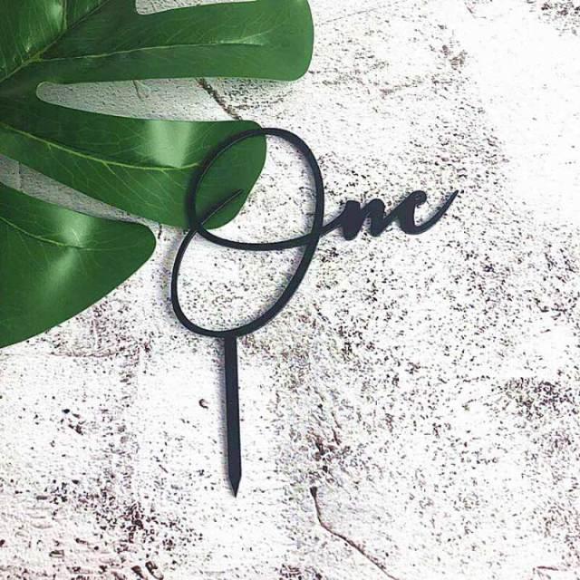 Acrylic One Cake Topper Top Cake One Cake Topper Birthday Cake Topper Double Sided For Anniversaries And Parties Birthday Party Cupcake Toppers Flags Wedding Baby Shower Supplies Lovely Baking Dessert Decorations