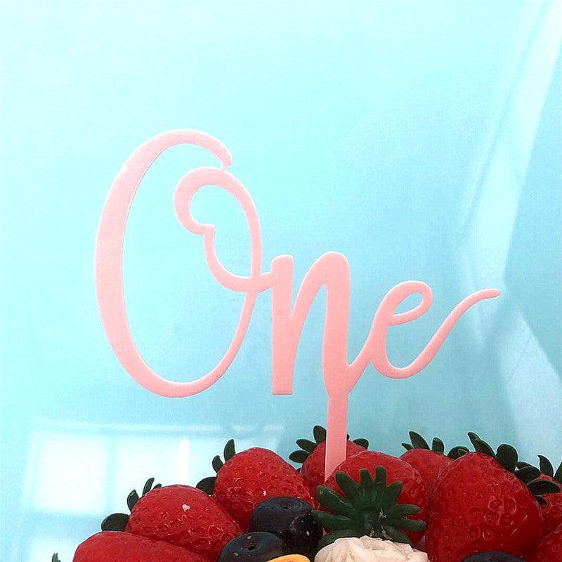 Acrylic One Cake Topper Top Cake One Cake Topper Birthday Cake Topper Double Sided For Anniversaries And Parties Birthday Party Cupcake Toppers Flags Wedding Baby Shower Supplies Lovely Baking Dessert Decorations